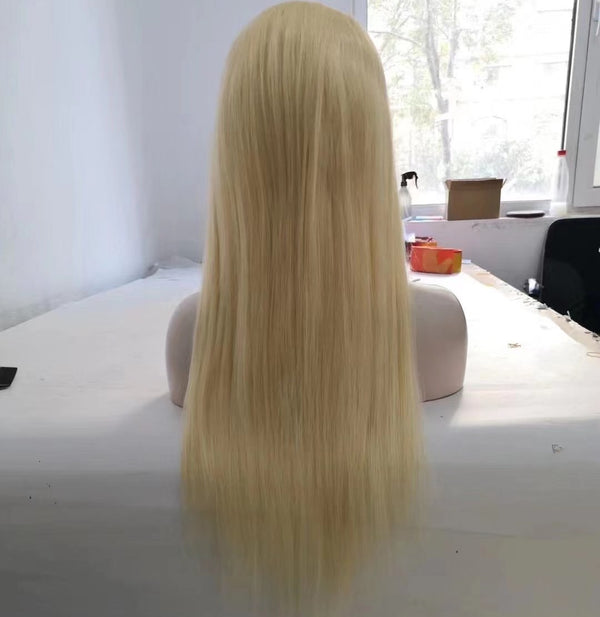 VIPWigs Silky Straight 613# Blonde 13X4 Skinlike Real HD Lace Full Frontal Wig ZHL01
