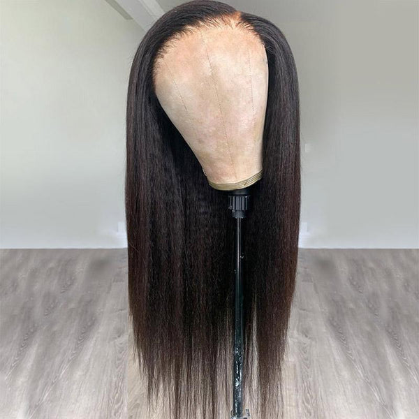 VIPWigs Full Lace Wig Kinky Straight Pre-plucked Human Hair Wig FLW03