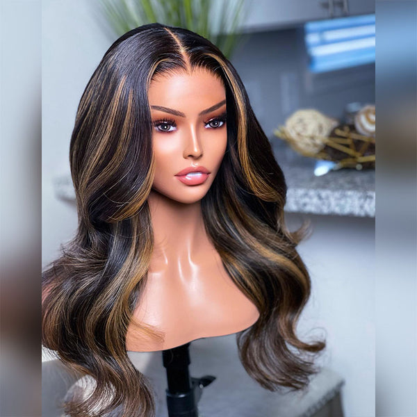 VIPWigs Skinlike HD Lace Highlight Color Body Wave Lace Front Wig LFW106