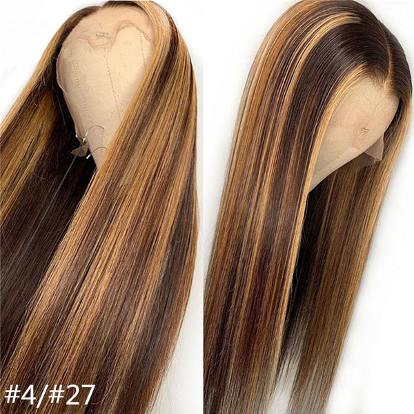 VIPWigs SKINLIKE HD Lace Frontal Wig Highlight Color Straight Hair LFW105