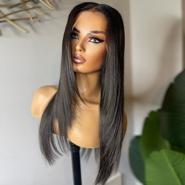 VIPWigs Skinlike HD Lace Silk Straight Layered Lace Front Wig LFW046