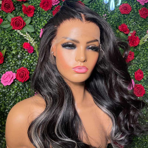 VIPWigs Highlight Color Body Wave Skinlike HD Lace Front Wig LFW167
