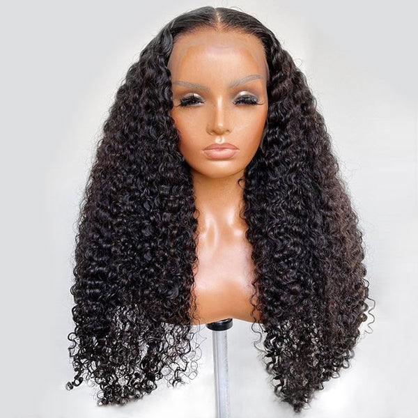 VIPWigs 13x6 Skinlike HD Lace Natural Black Deep Curly Lace Front Wig LFW166