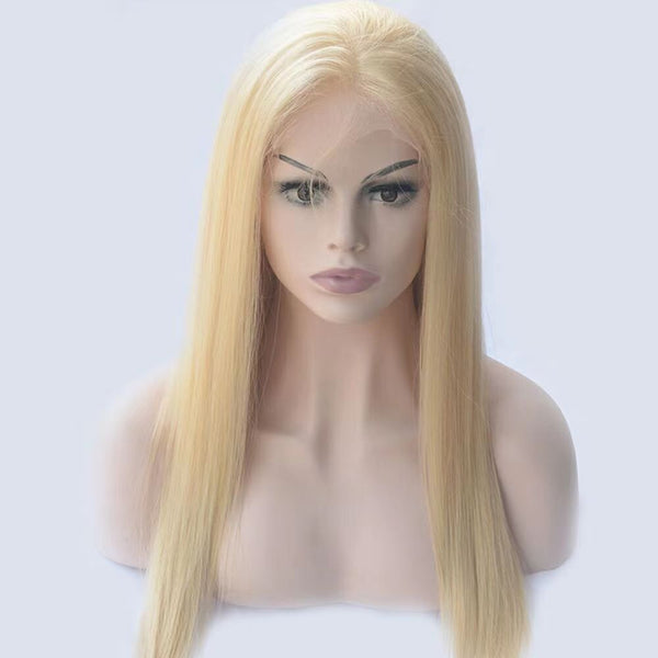 VIPWigs Silky Straight 613# Blonde 13X4 Skinlike Real HD Lace Full Frontal Wig ZHL01