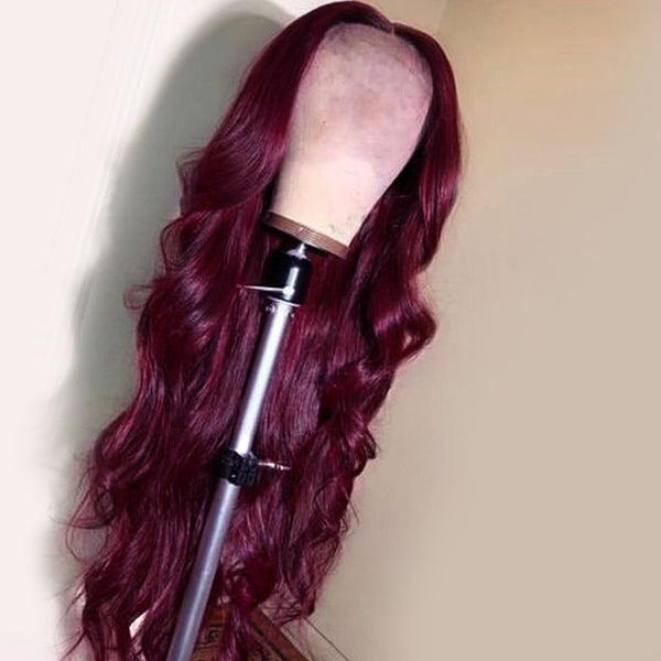 VIPWigs Body Wave 99J Colored Burgundy 13x6 Lace Front Wig LFW100