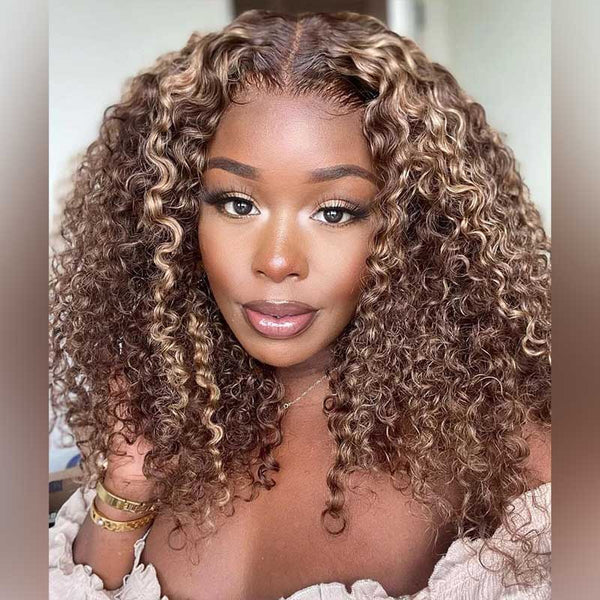 VIPWigs Highlight Curly Skinlike HD Lace Frontal Wig LFW231