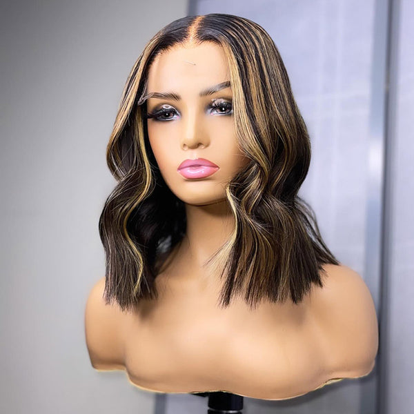 VIPWigs Skinlike HD Lace Front Wave BOB Highlight Color LFW040