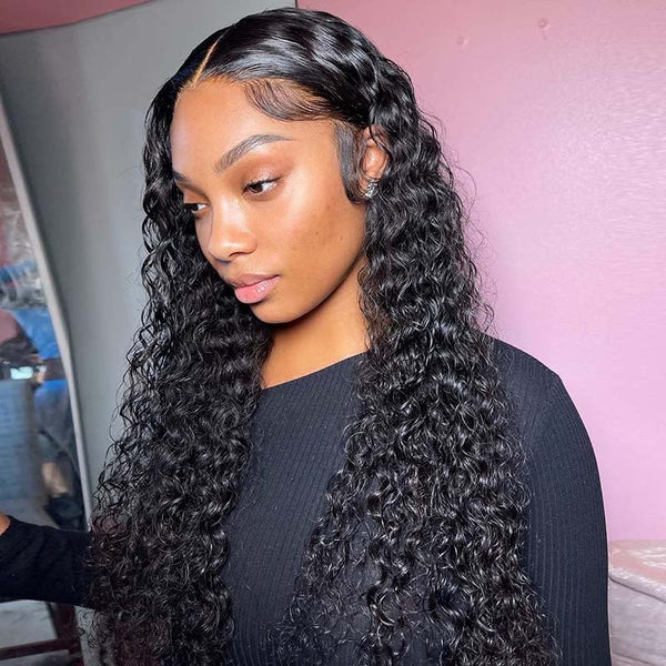 VIPWIGS 360 Lace Frontal Wig Curly Natural Color Pre-plucked Hair OLW001