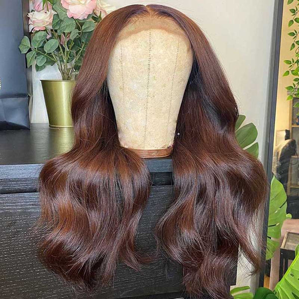VIPWigs Brown Color Body Wave Lace Front Wig LFW023
