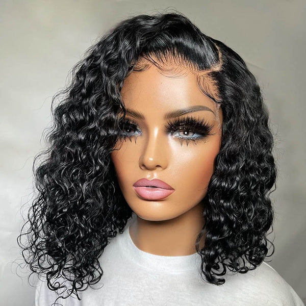 VIPWigs 13x4 Skinlike HD Lace Full Frontal Wig RLC Curly Bob Lace Front Wig LFW098
