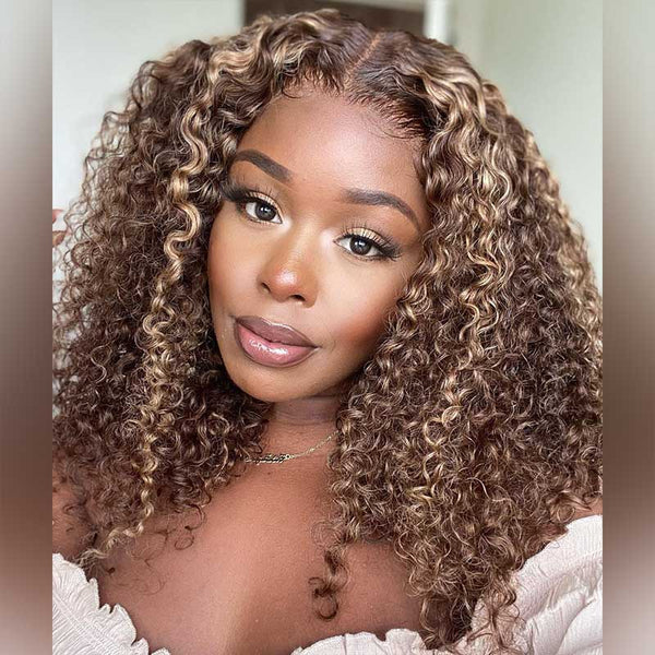 VIPWigs Highlight Curly Skinlike HD Lace Frontal Wig LFW231