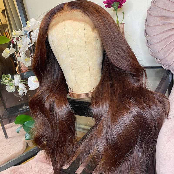 VIPWigs Brown Color Body Wave Lace Front Wig LFW023