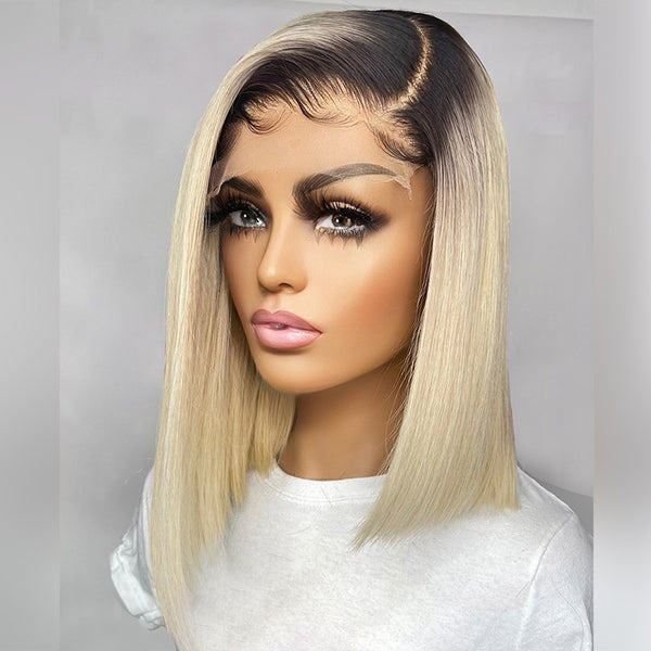 VIPWigs Ombre Blonde with Dark Root Straight BOB Wig LFW213