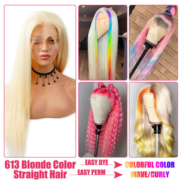 VIPWigs Straight 613# Blonde Lace Front Wig LFW075