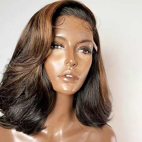 VIPWigs Skinlike HD Lace Front Blond Highlight Color Wave BOB LFW116